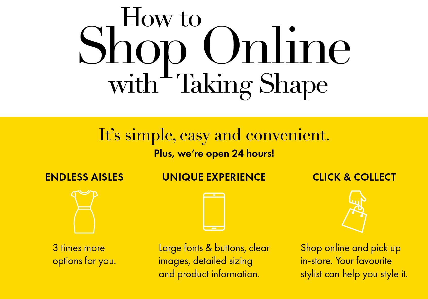 How to Shop Online with Taking Shape