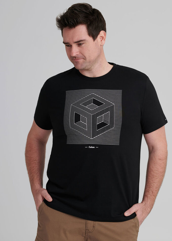 Cubism Crew Neck T Shirt, , hi-res